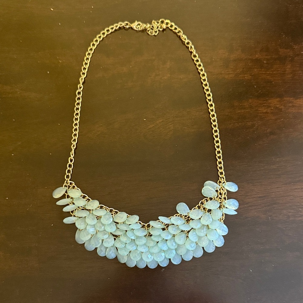Elegant Gold and Blue Statement Necklace